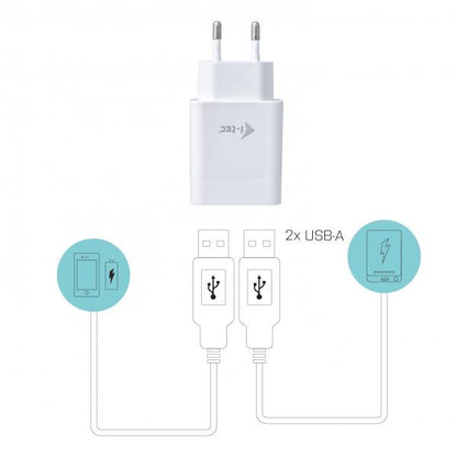 i-tec CHARGER2A4W Caricabatterie per dispositivi mobili Bianco Interno [CHARGER2A4W]