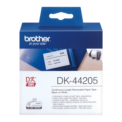 Brother DK-44205 Cinta de Etiquetas Negro sobre Blanco [DK44205]