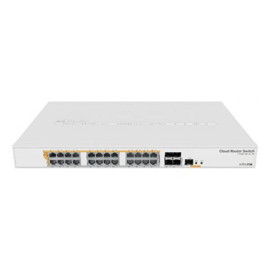 MikroTik, CRS328, 24P, 4S+RM 24 Gigabit Ethernet ports: Passive PoE, low voltage PoE, 802.3af/at (Type 1 ?PoE? / Type 2 ?PoE+?) with auto, sensing, 4 SFP+ ports CRS328-24P-4S+RM [CRS328-24P-4S+RM]