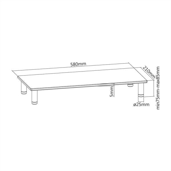 ROLINE STAND PER MONITOR IN VETRO, CON PIEDINI METALLICI AGGIUSTABILI [17.02.3376]