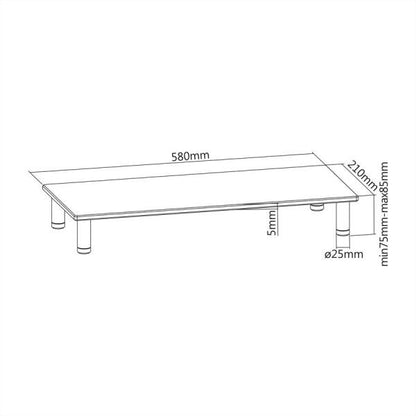 ROLINE STAND PER MONITOR IN VETRO, CON PIEDINI METALLICI AGGIUSTABILI [17.02.3376]