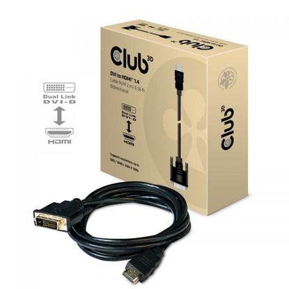 CLUB3D DVI-D TO HDMI 1.4 CABLE M/M 2M 6.56FT [CAC-1210]