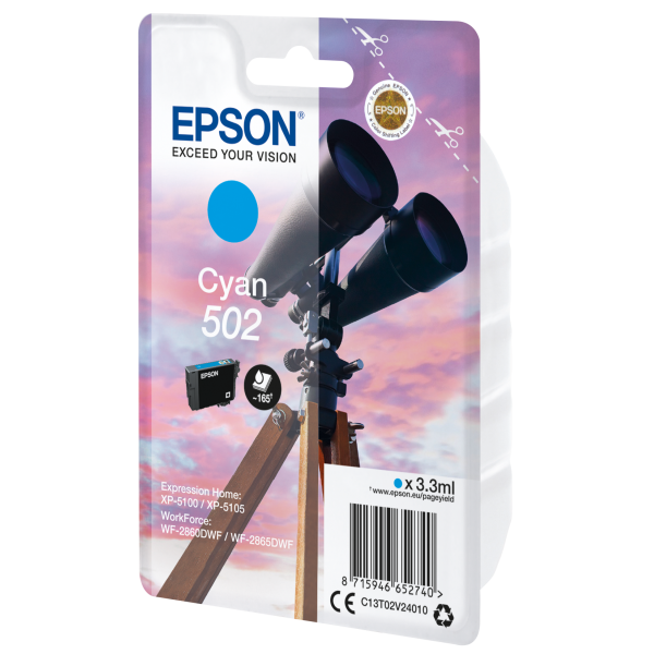 Epson Singlepack Cyan 502 Ink [C13T02V24010]