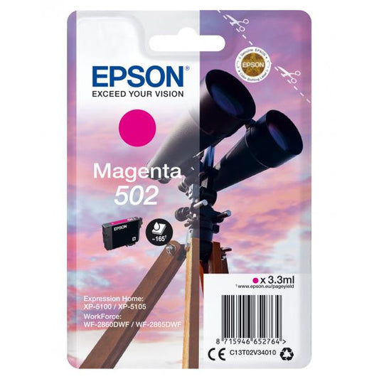 Tinta Epson Singlepack Magenta 502 [C13T02V34010]