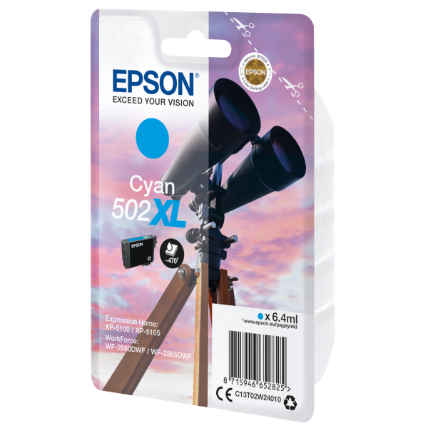 Epson Singlepack Cyan 502XL Ink [C13T02W24010]