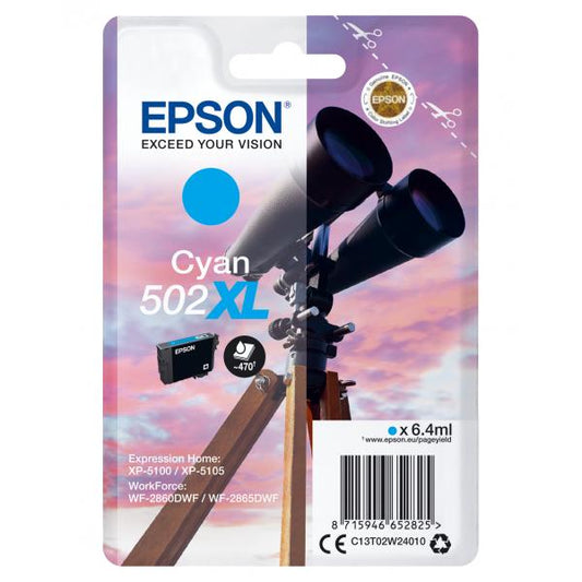 Epson Singlepack Cyan 502XL Ink [C13T02W24010]
