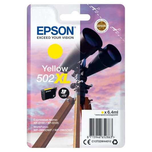 Epson Singlepack Yellow 502XL Ink [C13T02W44010]