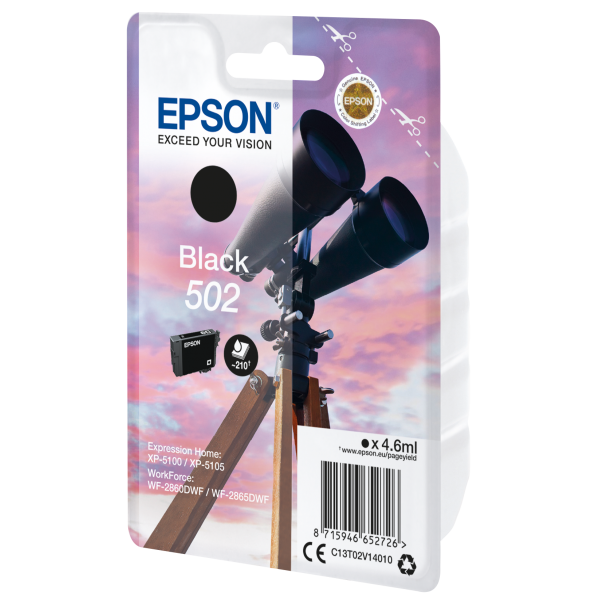 Epson Singlepack Black 502 Ink [C13T02V14010]