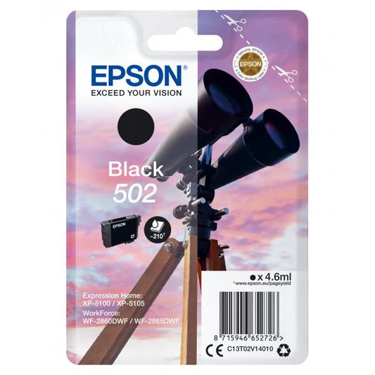 Epson Singlepack Black 502 Ink [C13T02V14010]