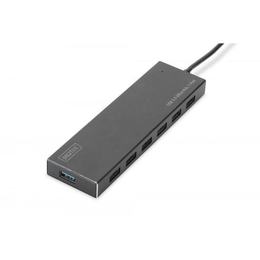 Digitus USB 3.0 Hub - 7-port Incl. 5V/3,5A power supply - Aluminium housing [DA-70241-1]