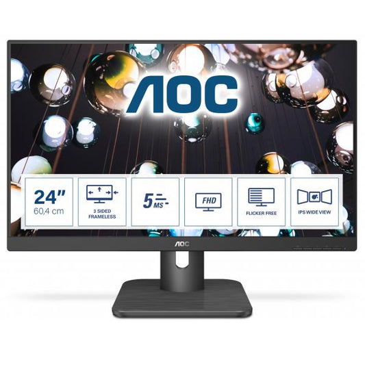 AOC E1 24E1Q PC Monitor 60.5 cm (23.8") 1920 x 1080 pixels Full HD LED Black [24E1Q]