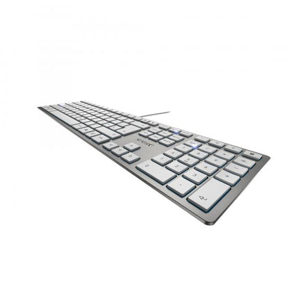 Cherry KC 6000 SLIM - Keyboard - Corded - QWERTY - Silver/White [JK-1600EU-1]