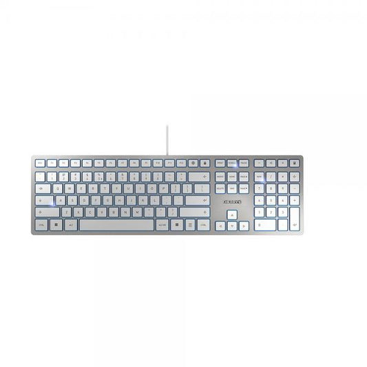 Cherry KC 6000 SLIM - Keyboard - Corded - QWERTY - Silver/White [JK-1600EU-1]