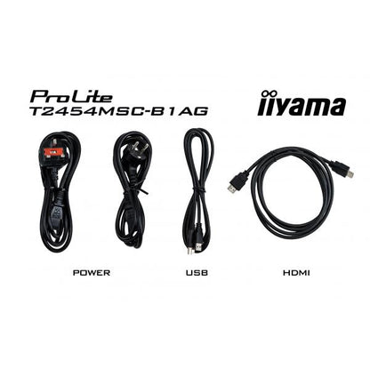 iiyama ProLite T2454MSC-B1AG Monitor PC 60,5 cm (23.8") 1920 x 1080 Pixel Full HD LED Touch screen Multi utente Nero [T2454MSC-B1AG]