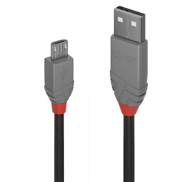 CABLE LINDY USB 2.0 TIPO AA MICRO B LÍNEA ANTRA, 1M [36732]