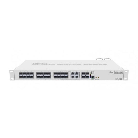 MikroTik, CRS328, 4C, 20S, 4S+RM with 800 MHz CPU, 512MB RAM, 24x SFP cages, 4xSFP+ cages, 4x Combo ports (1xGbit LAN or SFP), RouterOS L5 or SwitchOS (dual boot), 1U rackmount case, Dual [CRS328-4C-20S-4S+RM]