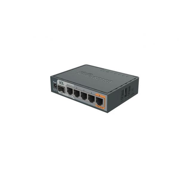 MikroTik, hEX S, hEX S with Dual Core 880MHz MHz CPU, 256MB RAM, 5 Gigabit LAN ports, SFP, USB RB760iGS [RB760iGS]