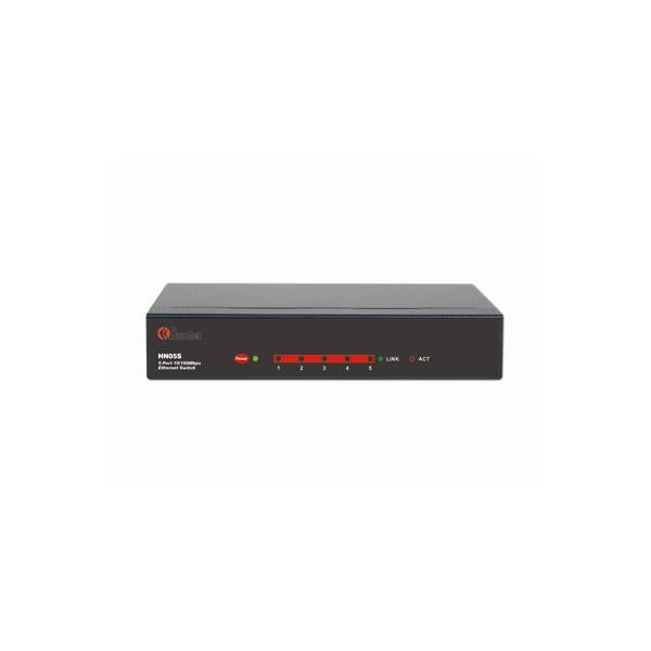 Hamlet 5-port network switch automatic system for speed recognition 10/100 Mbps in metal [HN05S]