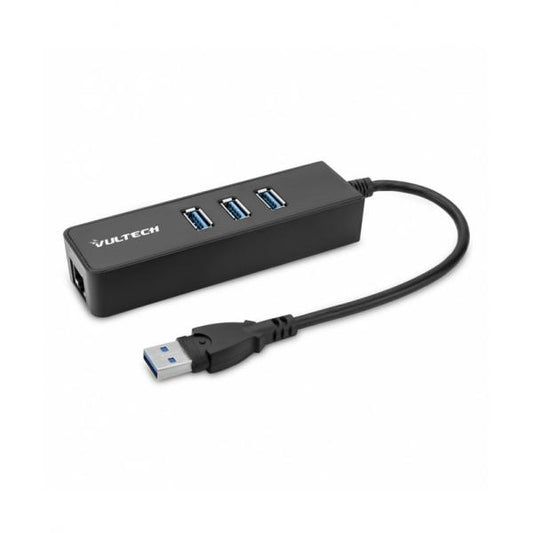 VULTECH HUB 3 PORTE USB 3.0 5 GBPS E PORTA RJ45 GUGABIT [HRJ-03USB3]