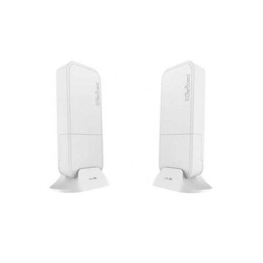 MikroTik, Wireless Wire, Pair of preconfigured wAPG, 60ad devices for 60Ghz link (Phase array 60 degree 60GHz antennas, 802.11ad wireless, four core716MHz CPU, 256MB RAM, 1x Gigabit LAN, Ro [RBwAPG-60adkit]