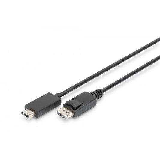 Digitus DisplayPort adapter cable - DP - HDMI type A M/M - 2m - w/lock - DP 1.2_HDMI 2.0 -4K/60Hz - Black [AK-340303-020-S]