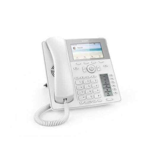 Snom D785 D785 Enterprise IP Phone Blanco: 12 cuentas SIP, 2 puertos PoE Gigabit, 6 llaves físicas, 24 BLF (PSU no incluida) 00004392 [00004392] 