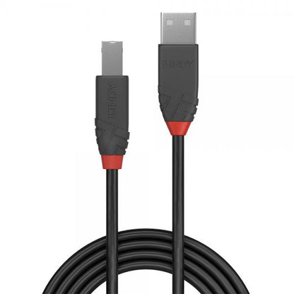 Lindy 36670 cavo USB 0,2 m USB 2.0 USB A USB B Nero, Grigio [LINDY36670]