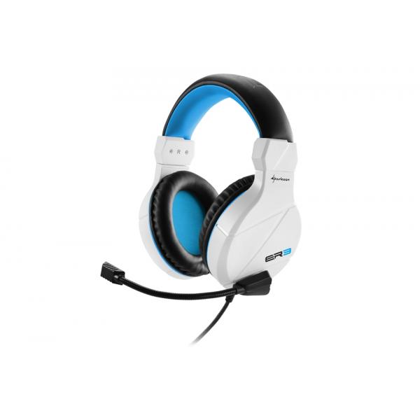 Sharkoon RUSH ER3 Auricolare Cablato A Padiglione Giocare Nero, Blu, Bianco [RUSHER3WHITE]