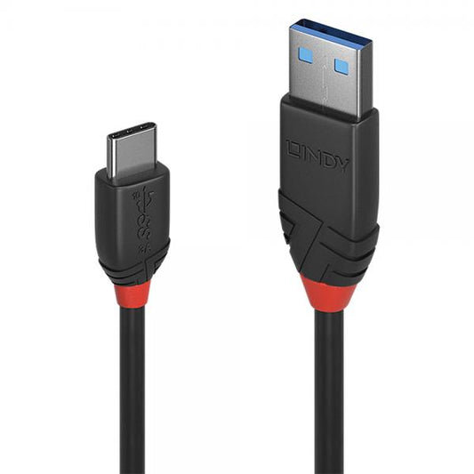 LINDY CAVO USB 3.1 TIPO C A A 3A BLACK LINE, 0.5M [36915]