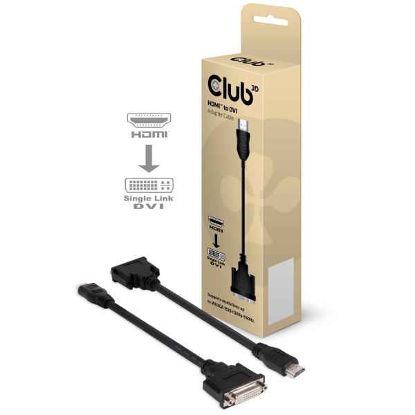 CLUB3D ADATTATORE PASSIVO HDMI MALE TO DVI-D FEMALE [CAC-HMD-DFD]