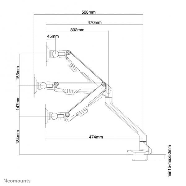 Neomounts 10-32 pulgadas - Soporte de escritorio para pantalla plana (abrazadera) [FPMA-D750BLACK]