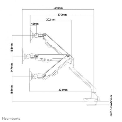 Neomounts 10-32 pulgadas - Soporte de escritorio para pantalla plana (abrazadera) [FPMA-D750BLACK]