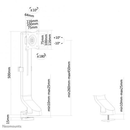 Neomounts Supporto da scrivania per monitor [FPMA-D860BLACK]