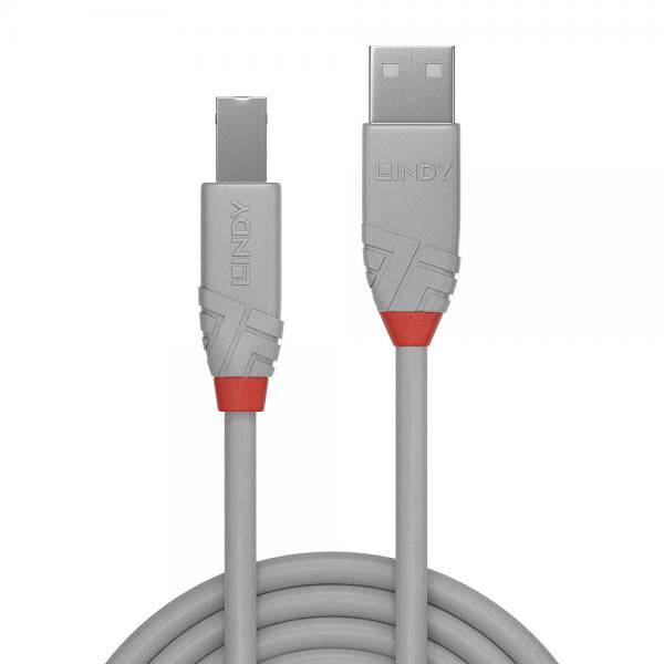 LINDY CAVO USB 2.0 A/B ANTHRA LINE 2M [36683]