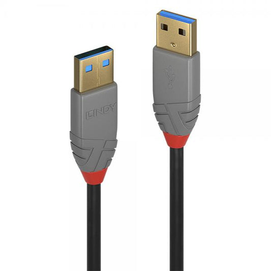 LINDY USB CABLE ANTHRA LINE 3.0 TYPE A MALE AA MALE 0.5 MT DOUBLE SCREEN PVC SHELL 10 YEARS WARRANTY [36750]