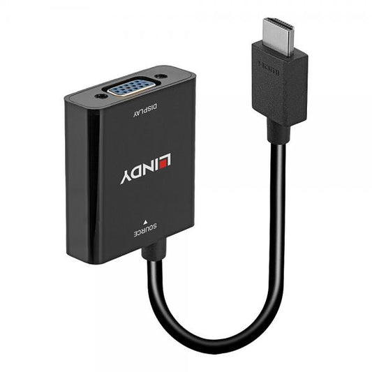 Lindy 38291 cavo e adattatore video 0,1 m HDMI tipo A (Standard) VGA (D-Sub) Nero [LINDY38291]