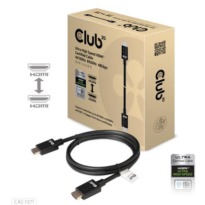 CLUB3D HDMI 2.1 MALE TO HDMI 2.1 MALE ULTRA HIGH SPEED 10K 120HZ 1M/ 3.28FT [CAC-1371] 