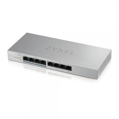 ZYXEL SWITCH NO ADMINISTRADO MÁS 8 PUERTOS GIGABIT (4 PoE), FÁCIL GESTIÓN PARA VLAN, QoS, DISEÑO SIN VENTILADOR, ESCRITORIO [GS1200-8HPV2-EU0101F] 