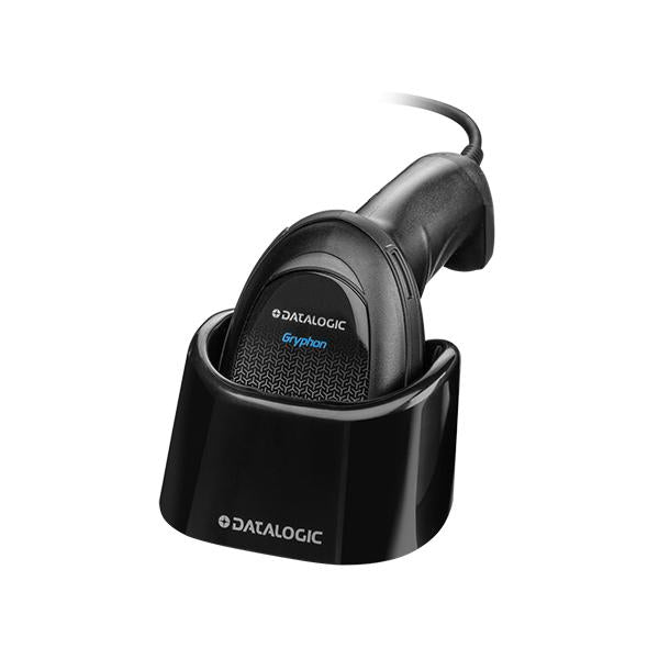 Datalogic Gryphon GD4520 - Handheld Barcode Scanner Kit - Includes Cable / Stand / Scanner - Cable Connectivity - USB - 1D - 2D - Black [GD4520-BKK1S]