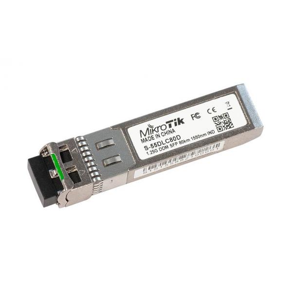 MikroTik, SFP module 1.25G SM 80km 1550nm Dual LC, connector DDM , 40C +85C S-55DLC80D [S-55DLC80D]