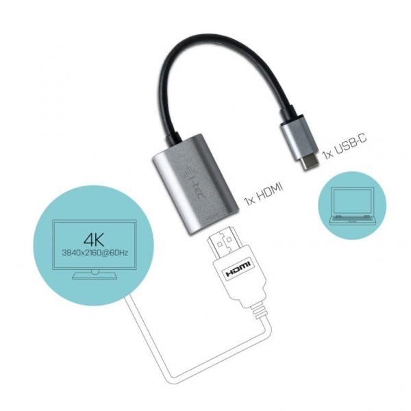 i-tec Metal USB-C HDMI Adapter 4K/60Hz [C31METALHDMI60HZ]