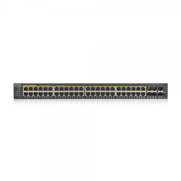 Zyxel GS1920-48HPV2 Managed Gigabit Ethernet (10/100/1000) Support Power over Ethernet (PoE) Black [GS1920-48HPV2-EU0101F] 