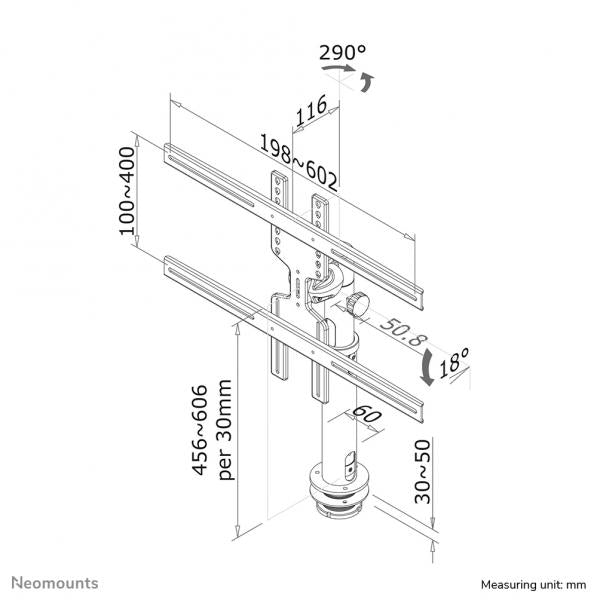 Neomounts Supporto da scrivania per TV [FPMA-D1200BLACK]