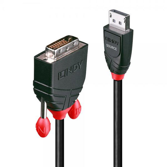 Lindy 41490 cavo e adattatore video 1 m DVI-D DisplayPort Nero [LINDY41490]