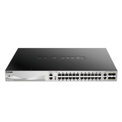 D-Link DGS-3130-30PS Gestito L3 Gigabit Ethernet (10/100/1000) Supporto Power over Ethernet (PoE) Nero, Grigio [DGS-3130-30PS/SI]