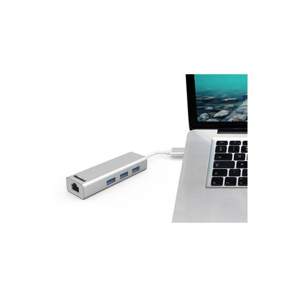 Hamlet XHUB330LAN replicatore di porte e docking station per notebook USB 3.2 Gen 1 (3.1 Gen 1) Type-A Argento [XHUB330LAN]