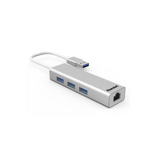 Hamlet XHUB330LAN interface hub USB 3.2 Gen 1 (3.1 Gen 1) Type-A 5000 Mbit/s Silver [XHUB330LAN]