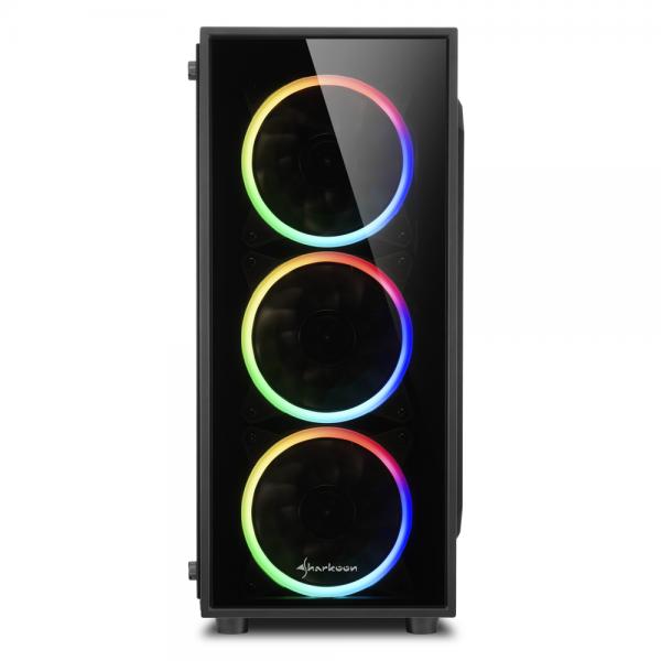 SHARKOON CASE TG4 RGB, ATX, 2XUSB3, 6 SLOTS, 3X120 LED FRONT 1X120 REAR, WINDOW VETRO TEMPERATO, RGB COLOR [TG4 RGB]