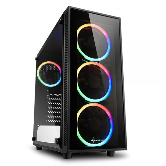 SHARKOON CASE TG4 RGB, ATX, 2XUSB3, 6 SLOTS, 3X120 LED FRONT 1X120 REAR, WINDOW VETRO TEMPERATO, RGB COLOR [TG4 RGB]