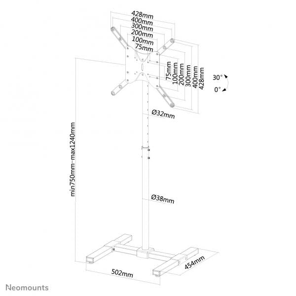 Neomounts Mobiletto per TV [NS-FS100BLACK]